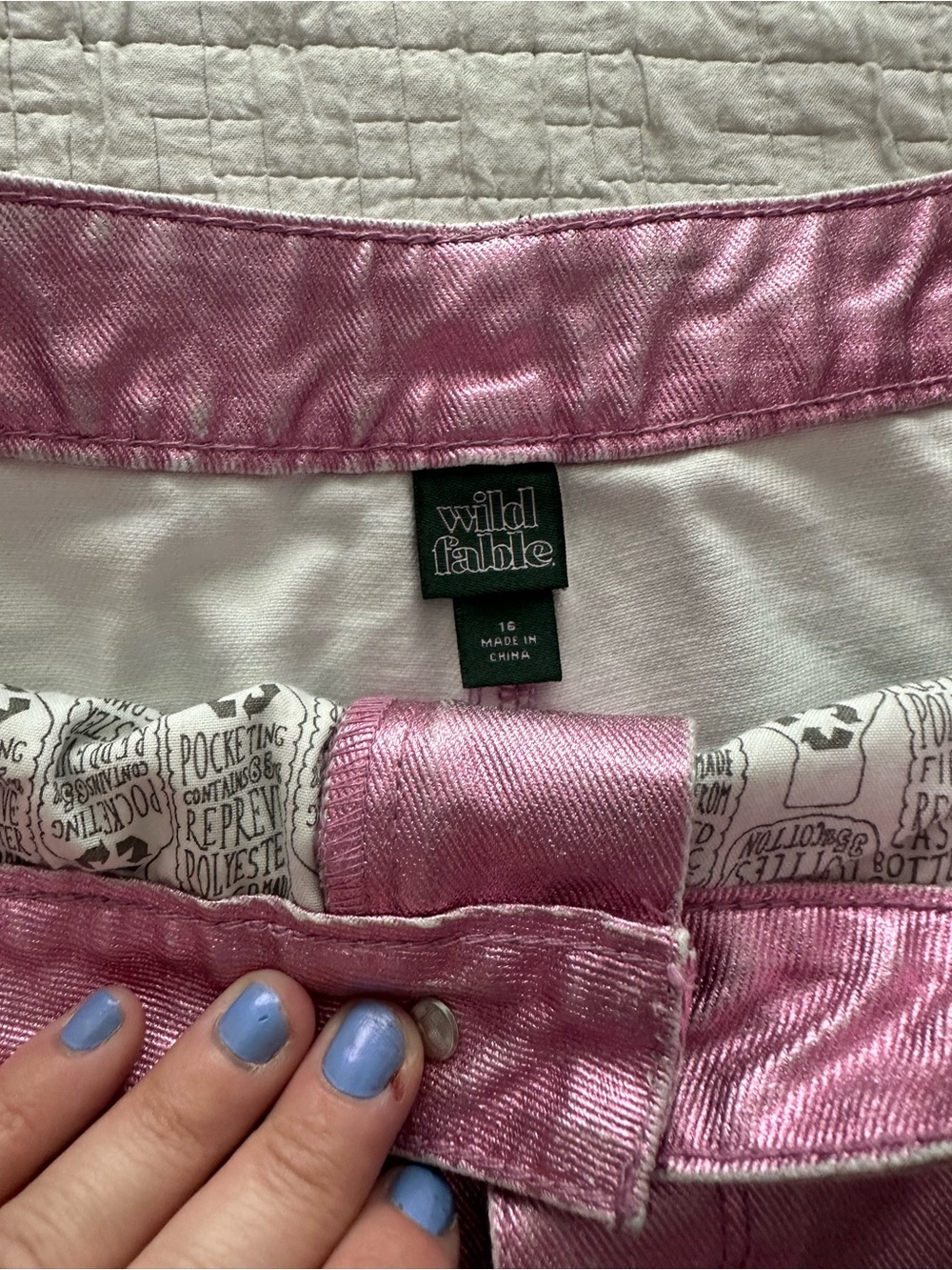 wild fable Metallic Pink Mini Denim Skirt - Picture 3 of 4